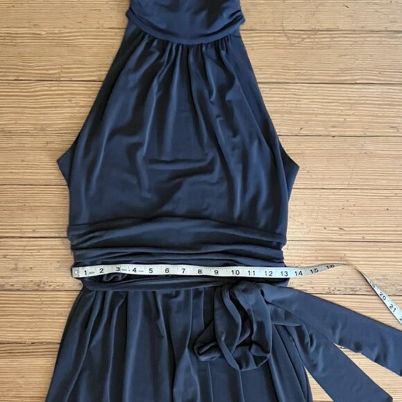 NWT Max & Cleo Keyhole back Halter Gown in Slate Grey Sz 6. - Picture 7 of 13